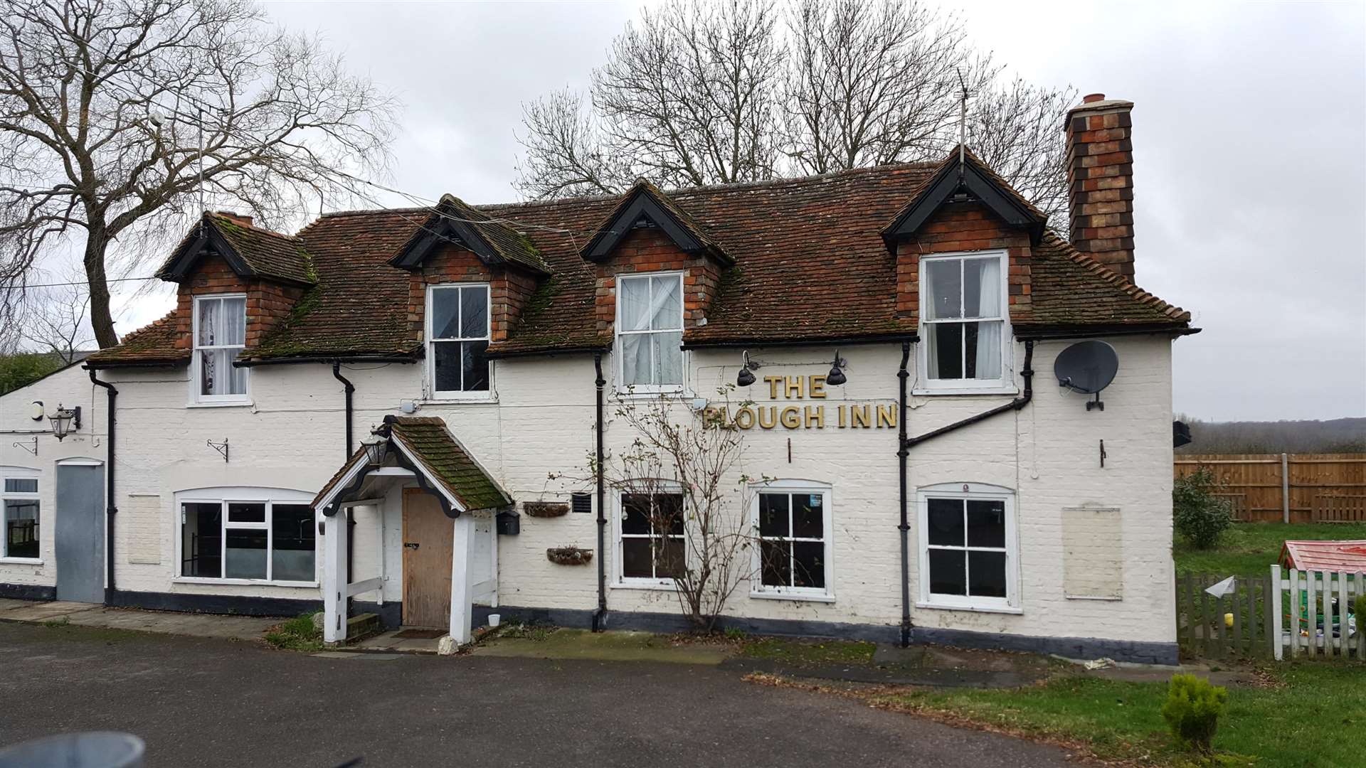 The Plough Inn at Brabourne was boarded up earlier this year