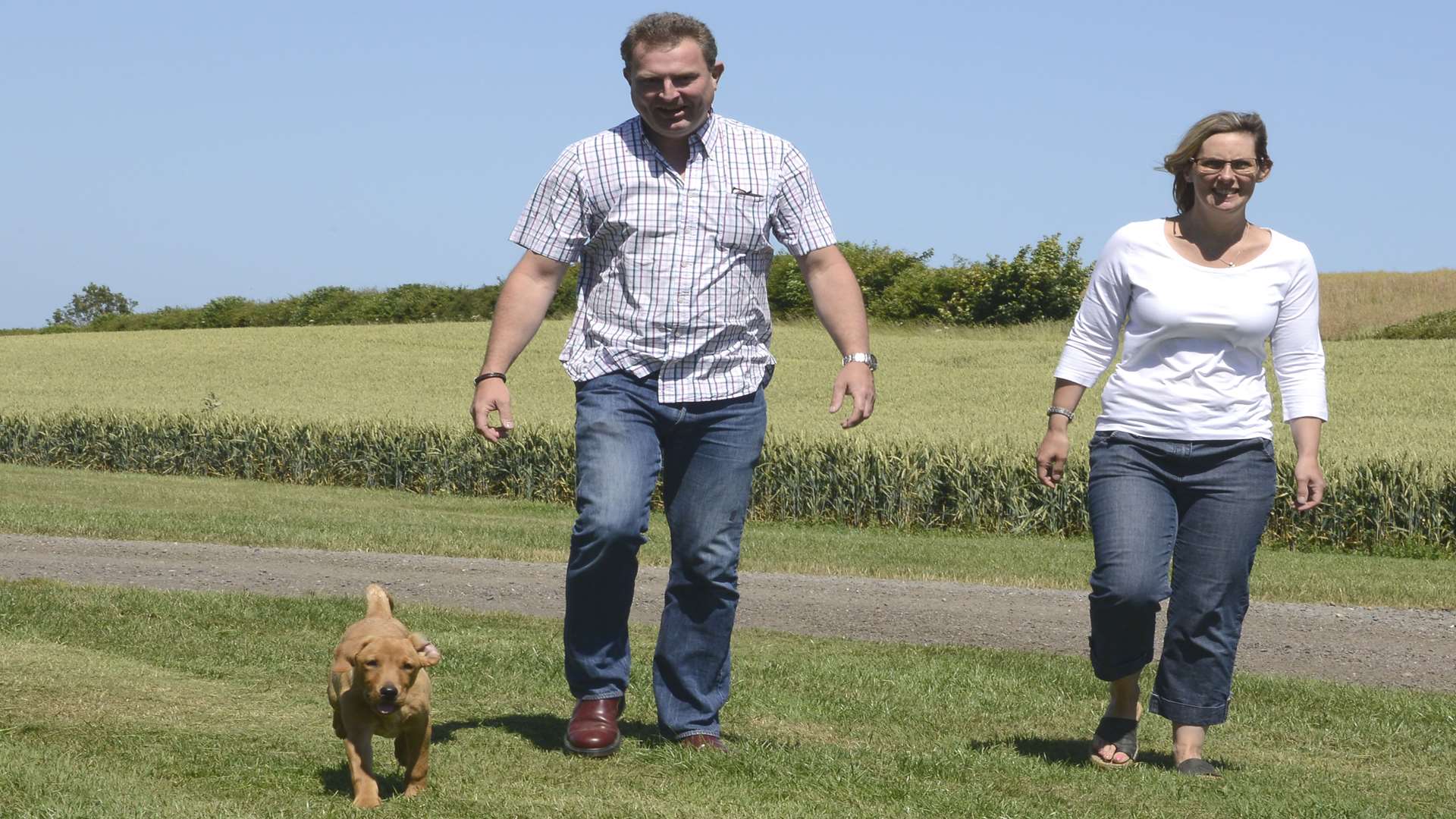 Directors Keith and Katie Morrison with the farm's newest addition Amber