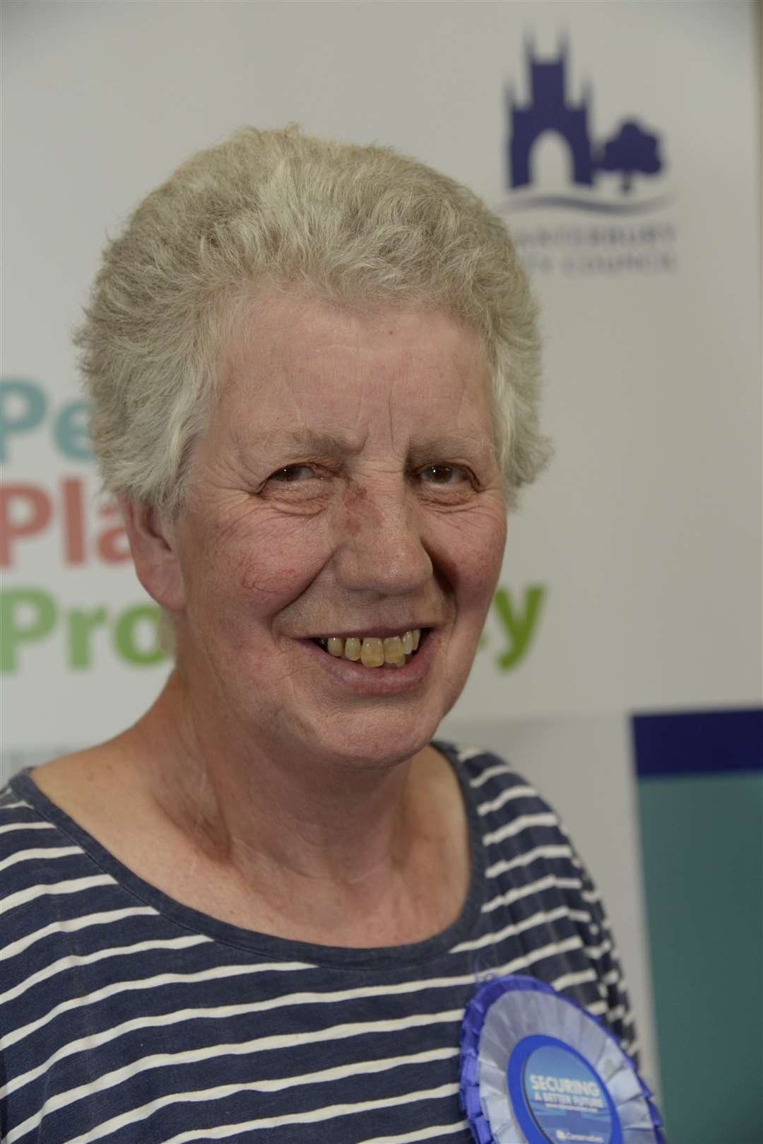 Chestfield Cllr Jenny Samper after being elected at Canterbury City Council election count at the Westgate Hall on Friday. Picture: Chris Davey FM3801005 (12011993)