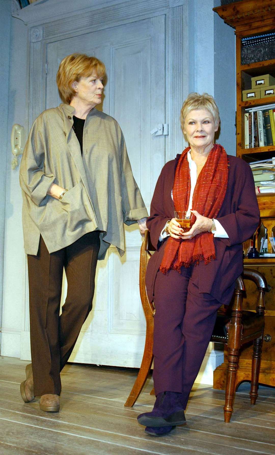 Dame Maggie Smith and Dame Judi Dench during rehearsals for The Breath Of Life at the Theatre Royal Haymarket (Ian West/PA)