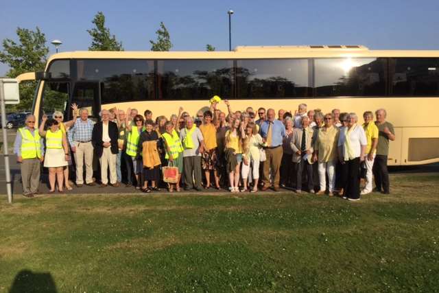 Protesters from Smarden before the meeting. Pic by Gill Bromley