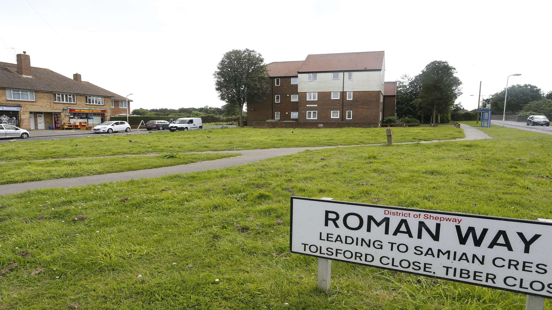 This land will be used to construct a three-storey block of flats