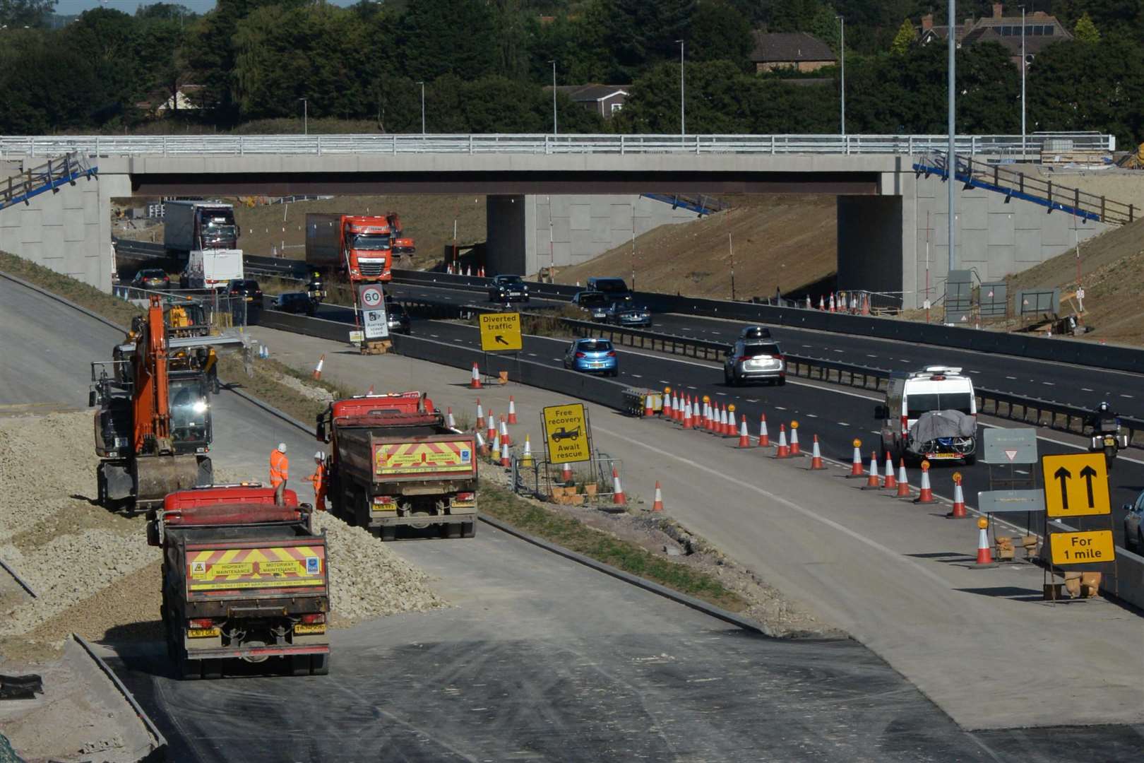 Construction work at the M20 Junction 10a site. Picture: Chris Davey. (16595059)