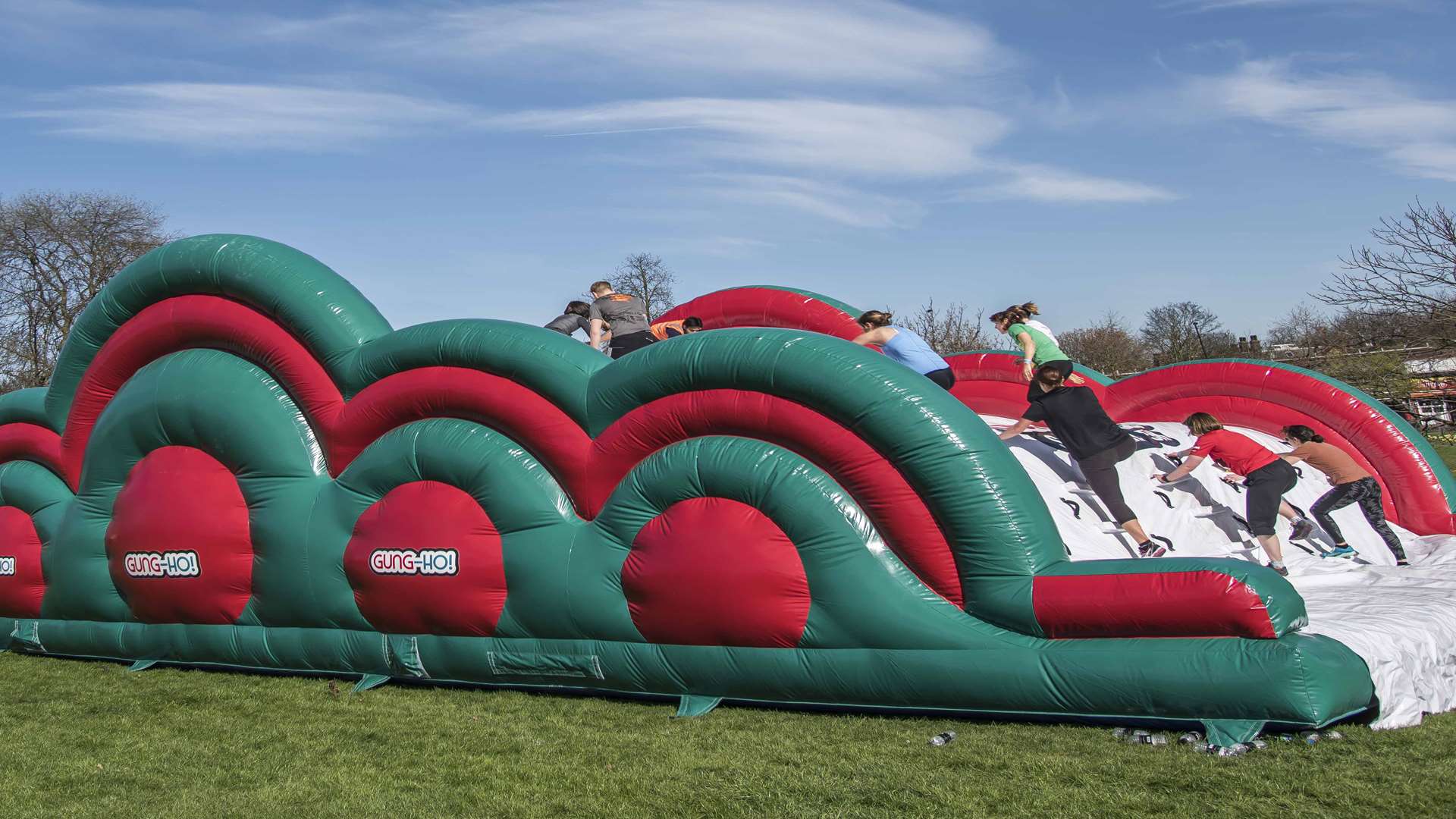 The Gung-Ho! inflatable contains enough air to fill 12 million footballs