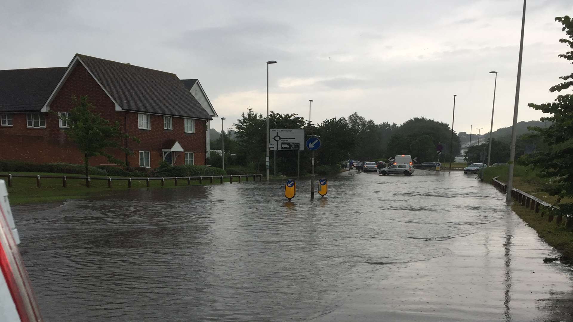 Hoo Road in Wainscott is flooded