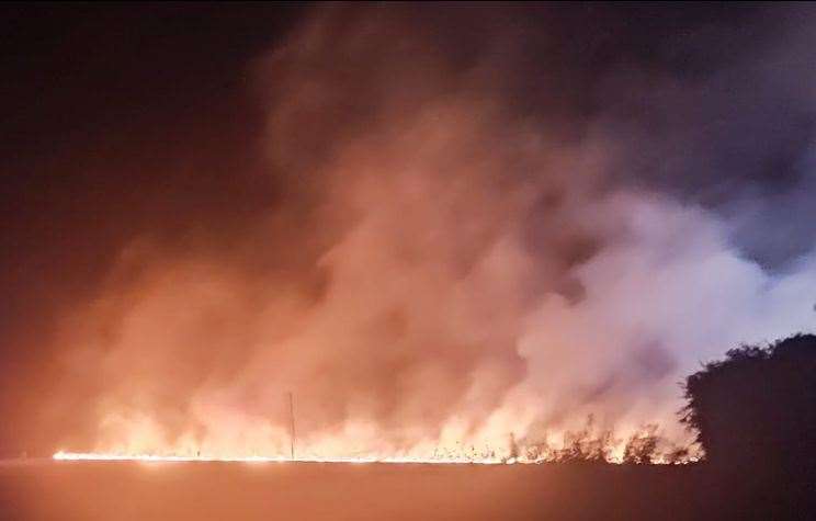 The field fire off Prestedge Avenue, Ramsgate. Picture: Steve Obbard