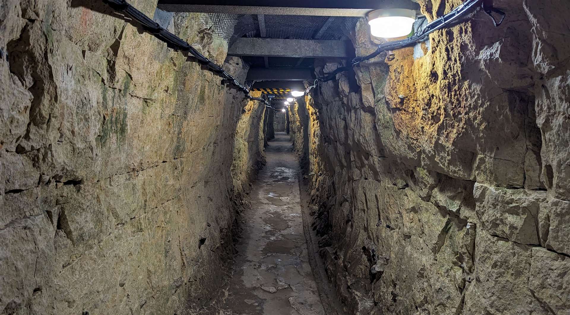 The interior of tunnels dug during the First World War at Vimy Ridge