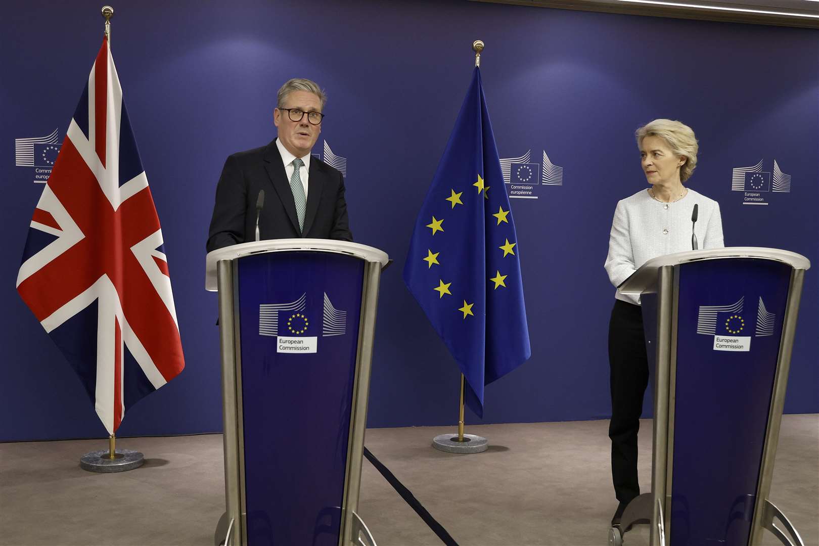 The European Commission said the meeting with Ms von der Leyen would be ‘the beginning of a conversation’ (Omar Havana/AP)