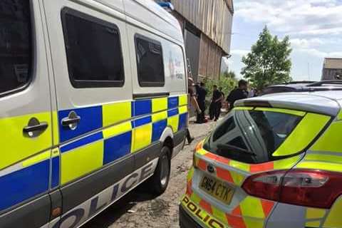 Police cars searching the Canal Basin back in June. Picture by Dean Beadle.