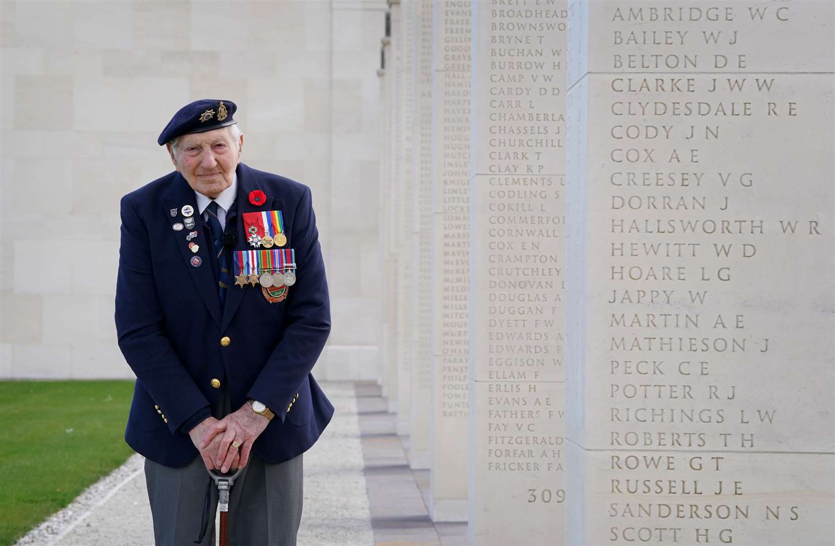 D-Day veteran and ambassador for the British Normandy Memorial Mervyn Kersh during a visit to the memorial in Ver-Sur-Mer, France, as part of the 80th anniversary of D-Day (Gareth Fuller/PA)