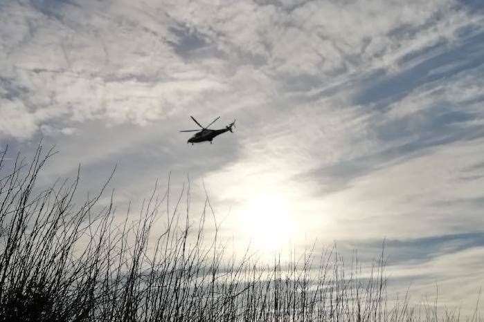 The air ambulance pictured shortly after take-off