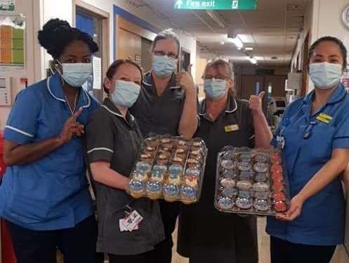 The cupcakes were distributed across the Tennyson and Arethusa wards at Medway Maritime Hospital