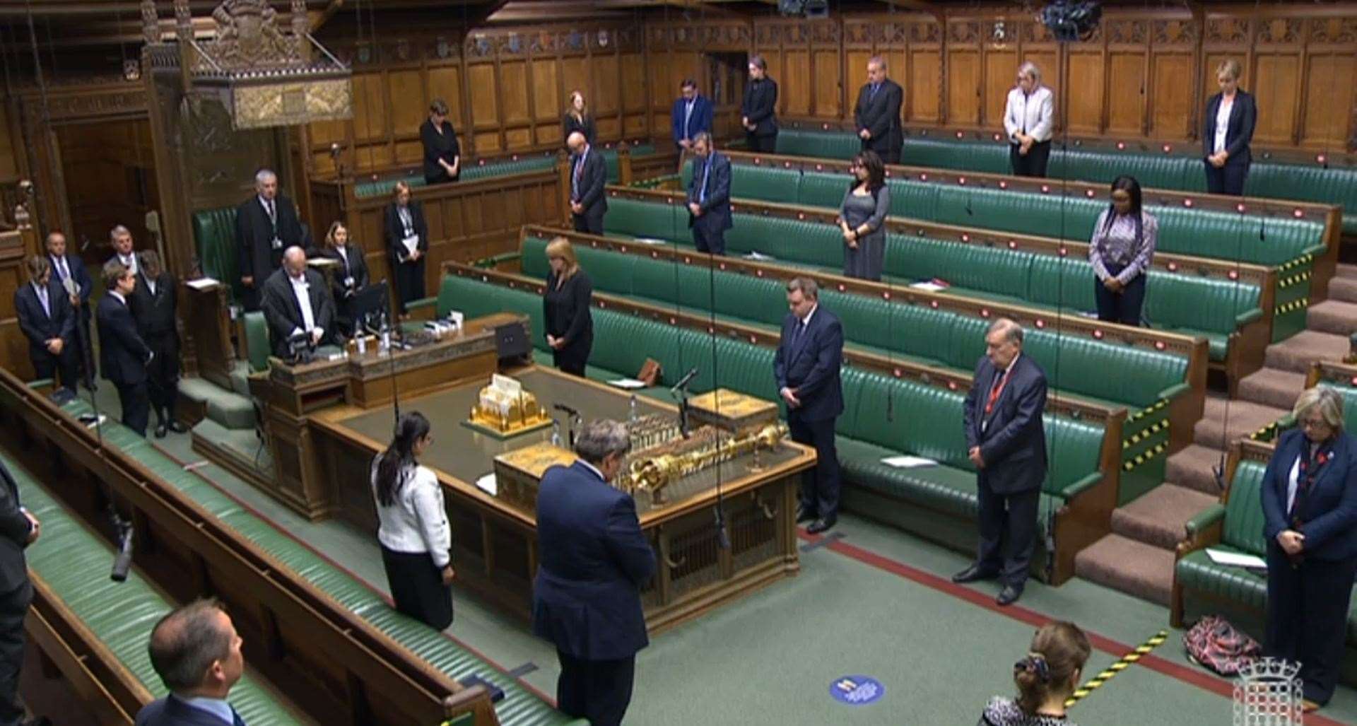 MPs observe a minute of silence for police officer Sergeant Matt Ratana (House of Commons/PA)