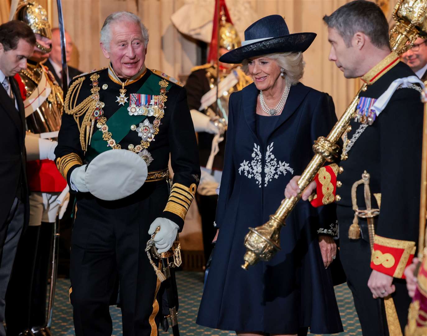 Charles and Camilla leave the Palace of Westminster after attending the State Opening of Parliament (Chris Jackson/PA)