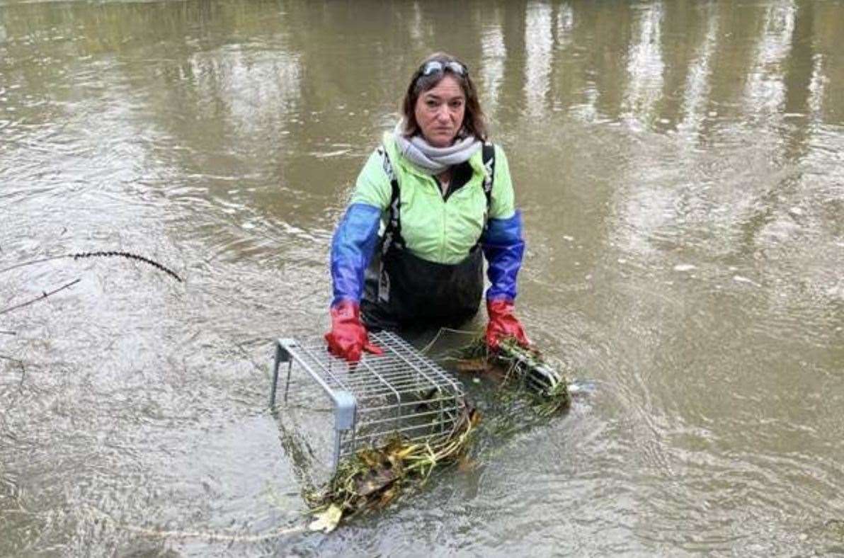 Sian Pettman is a river warden and volunteer litter-picker in Canterbury. Photo: Sian Pettman