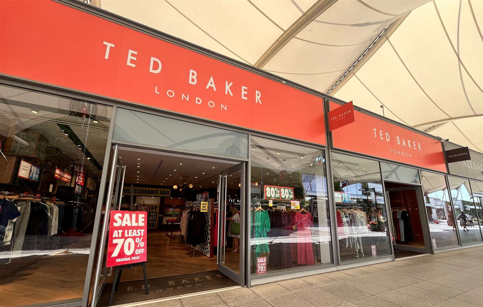 Ted Baker closed its UK stores, including at Ashford Designer Outlet