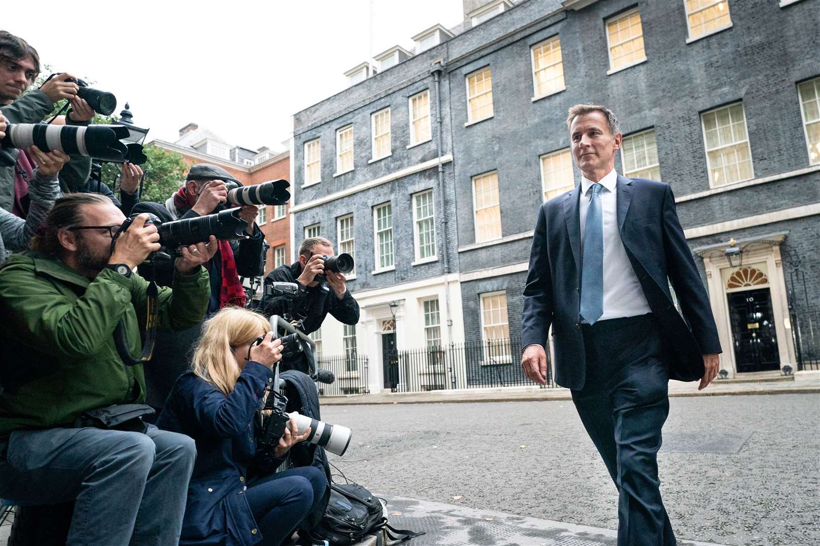 Jeremy Hunt leaves 10 Downing Street in London after he was appointed Chancellor following the resignation of Kwasi Kwarteng (Stefan Rousseau/PA)