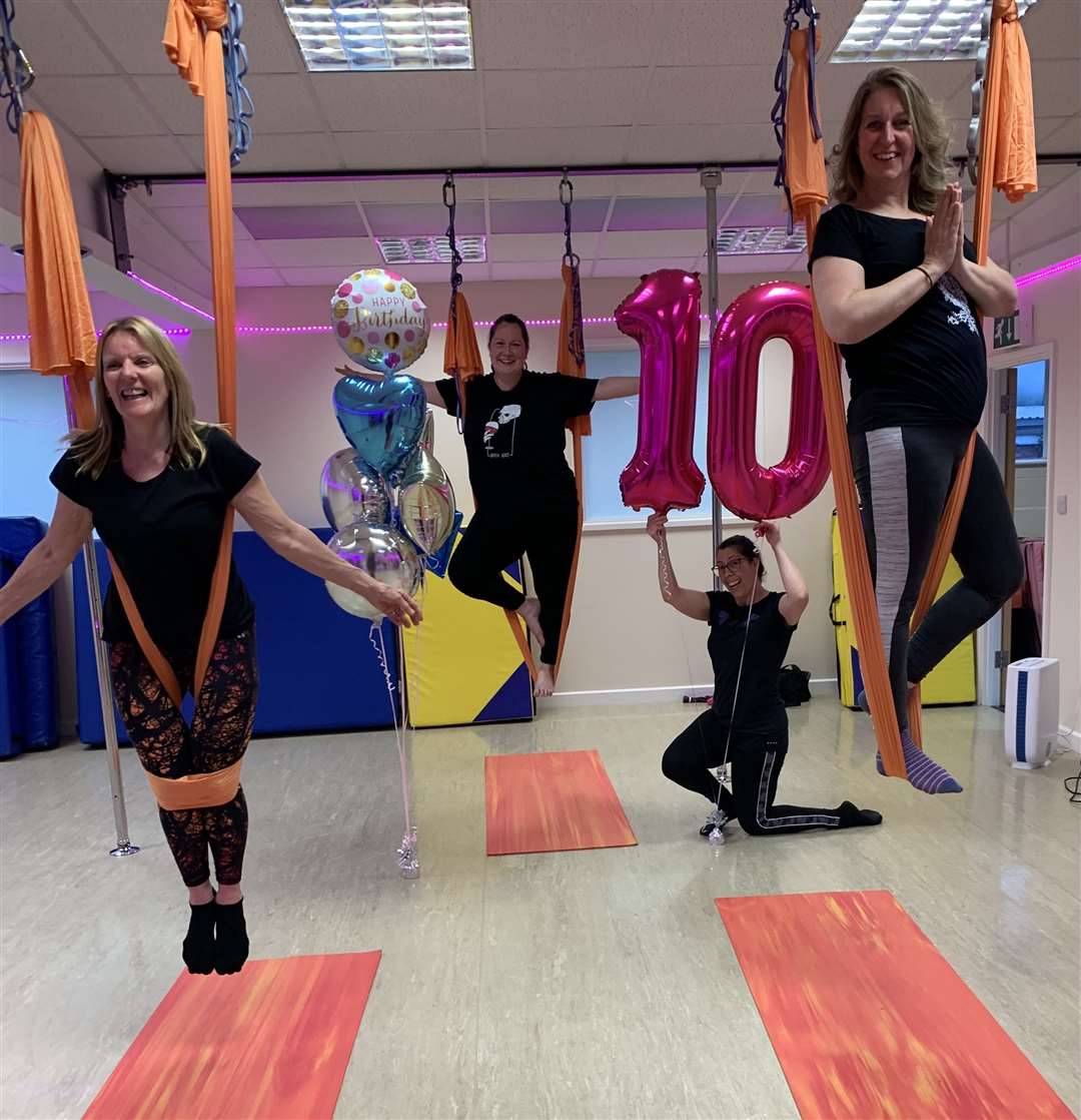 Members celebrate 10 years of Heavenly Fitness. Picture: Jane Salida