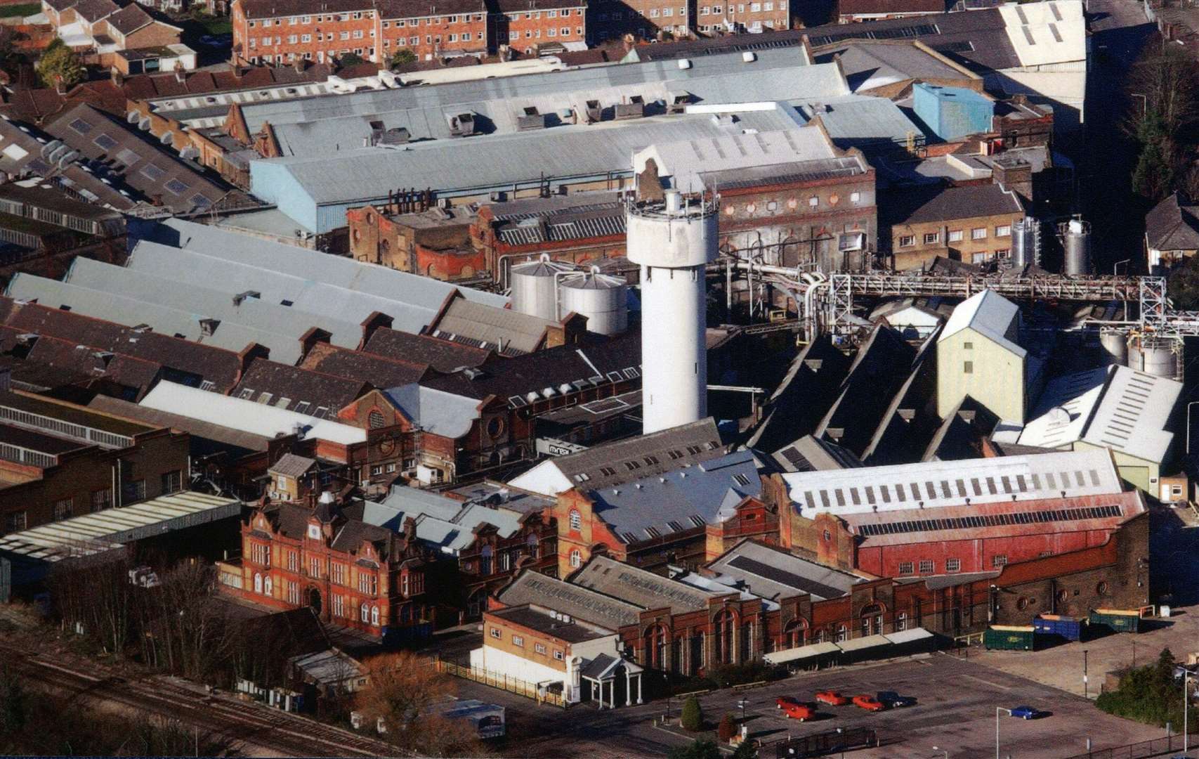 An aerial view of Sittingbourne mill