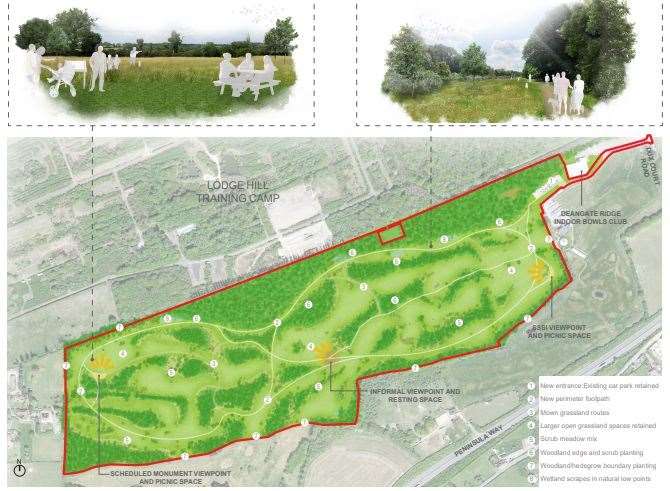 The former Deangate Ridge golf course is planned to become a community parkland called Deangate Parkland. Pictures: Medway Council