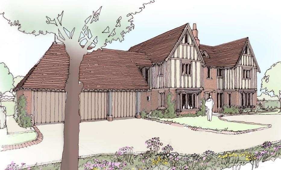 How one of the executive homes was set to look - developers submitted this image to Ashford Borough Council in 2017