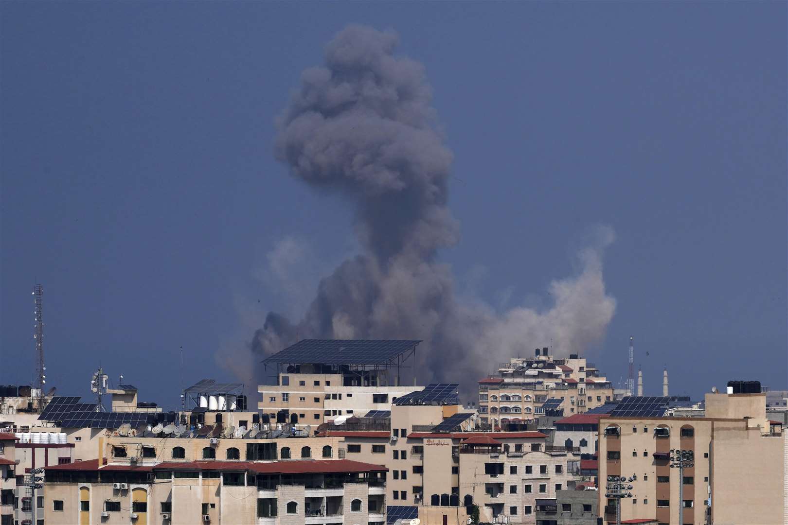 An air strike on Gaza City (AP)