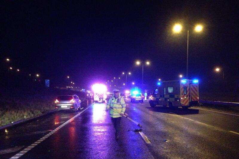 Police were called to the scene near Cheriton last night. Picture: Kent Police Road Policing Unit