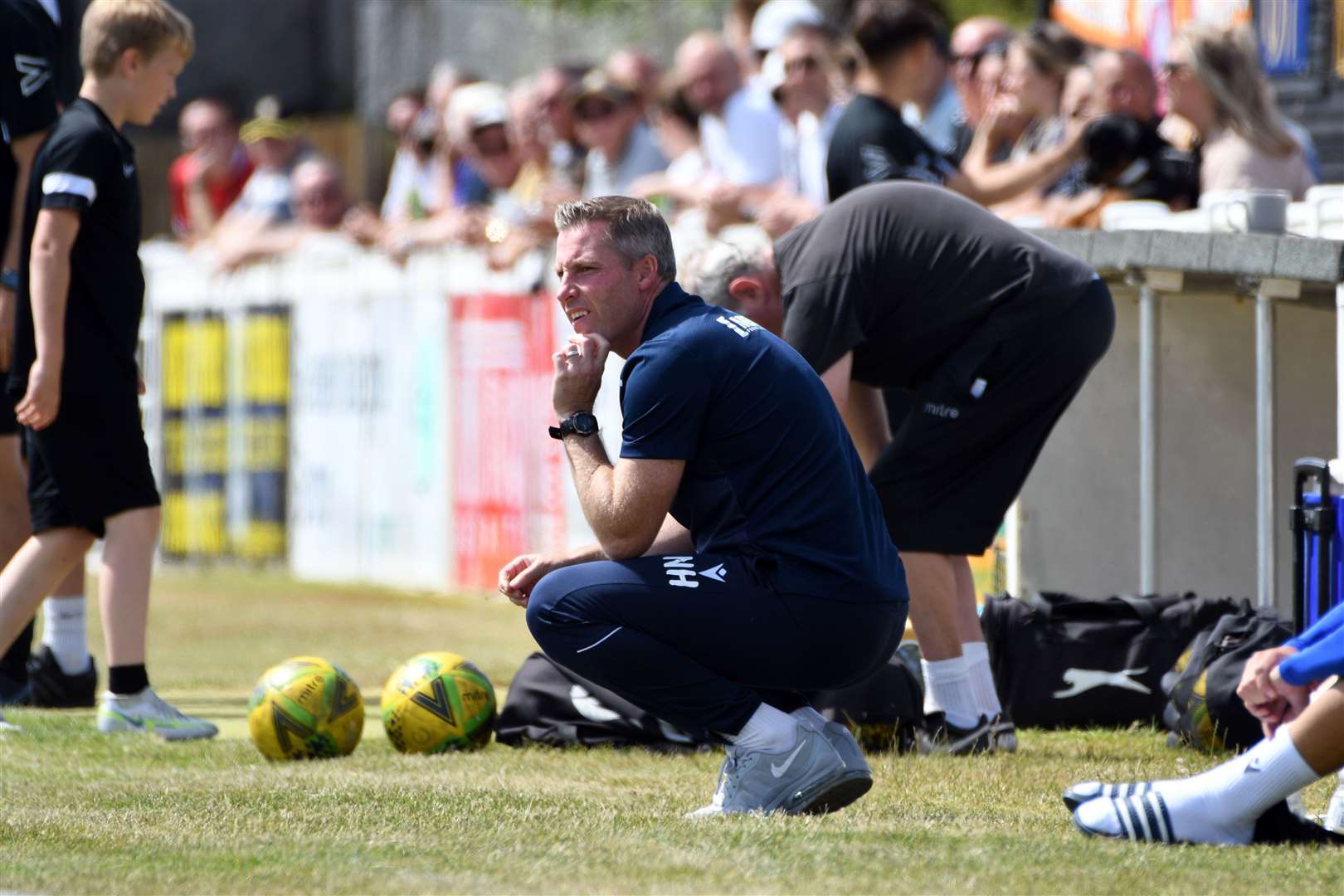 Manager Neil Harris watches his Gillingham team at Folkestone Picture: Barry Goodwin