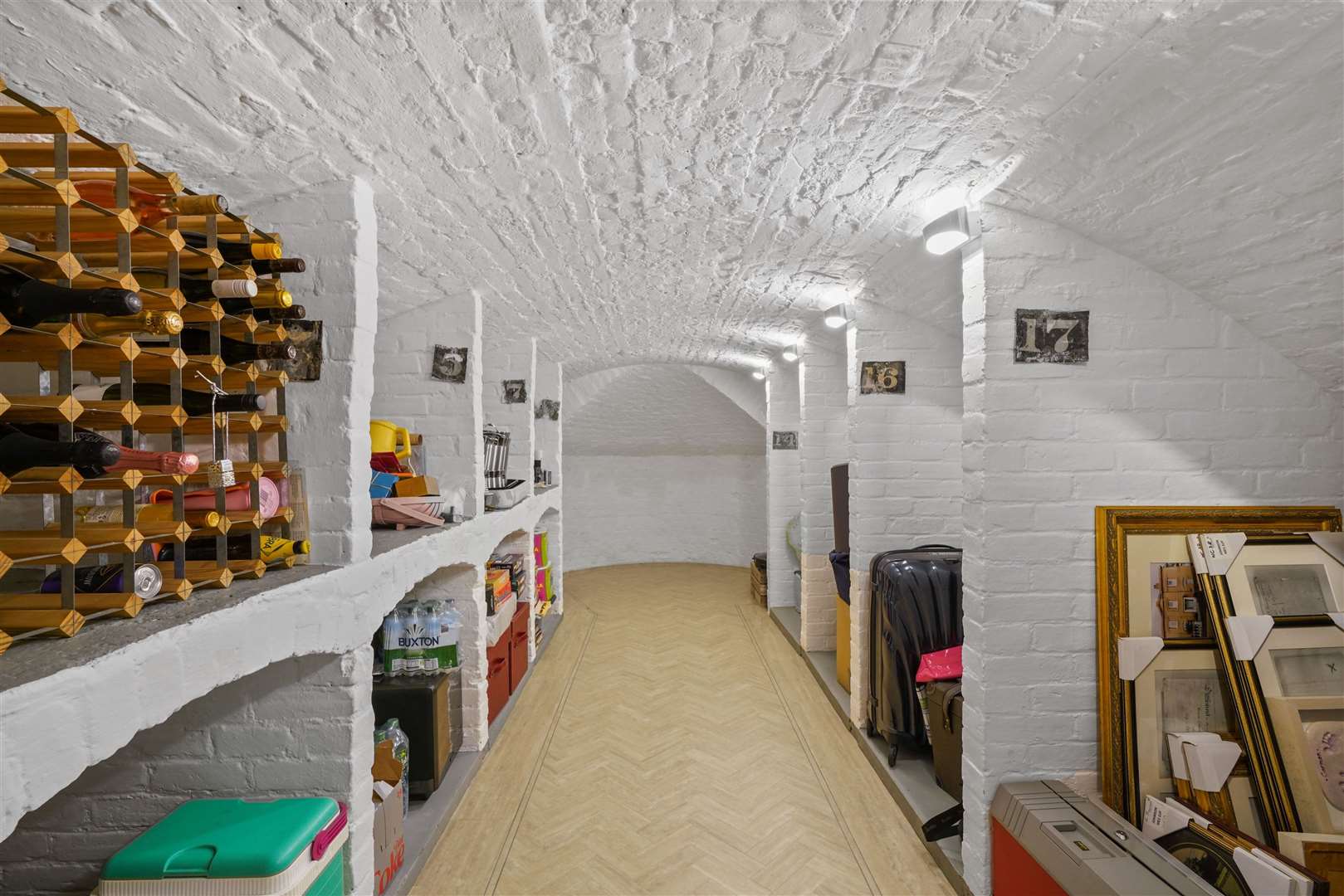 The impressive wine cellar at the grade II-listed Georgian mansion in Rochester. Picture: John D Wood