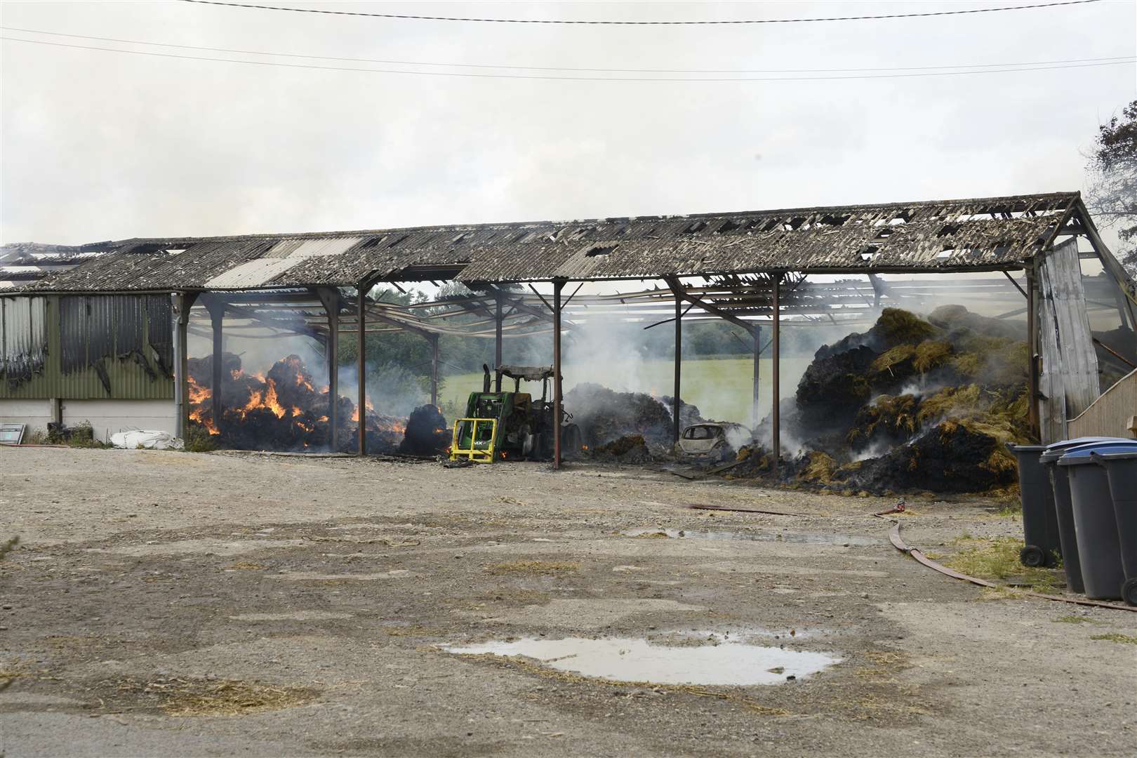 800 tonnes of straw are going up in flames. Picture: Paul Amos. (15069735)