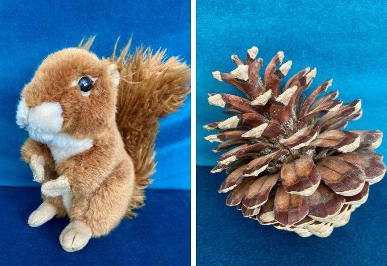 Laura Trott was replaced with a toy squirrel and James Milmine was replaced with a pinecone. Picture: SWNS