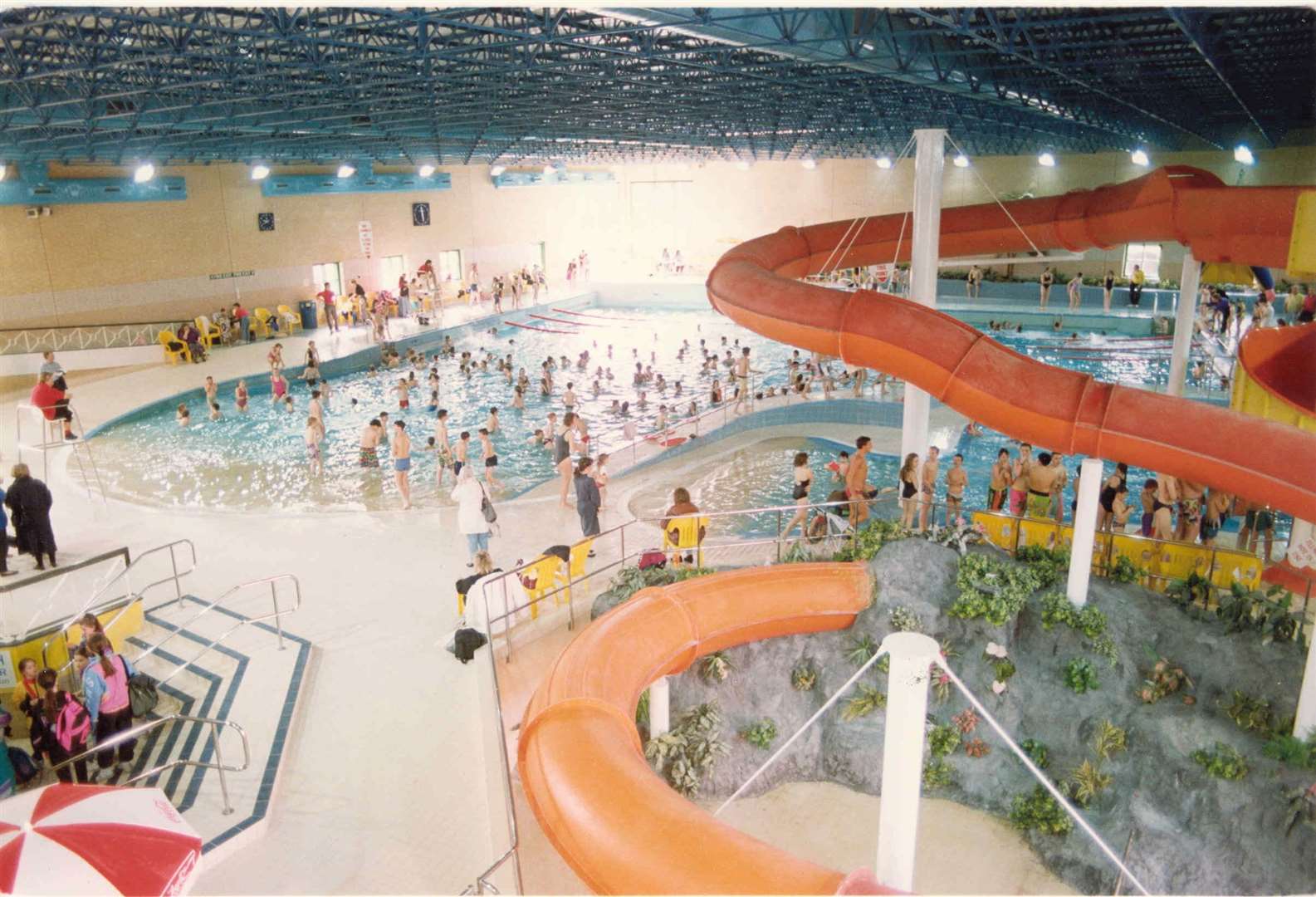 Inside the Swallows swimming pool in Sittingbourne in March 1992