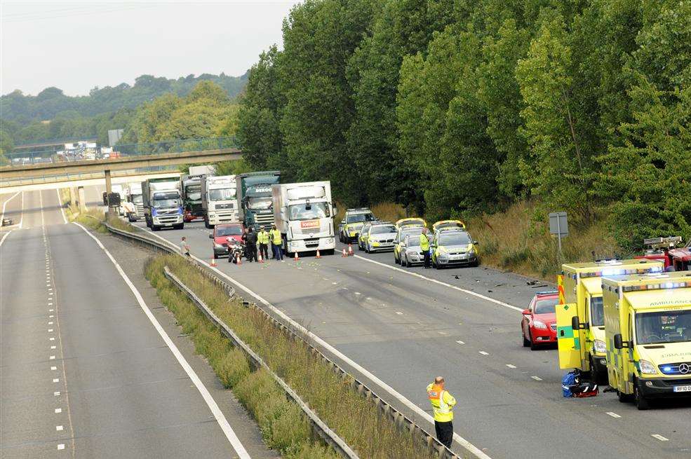 The road was closed for the accident investigation