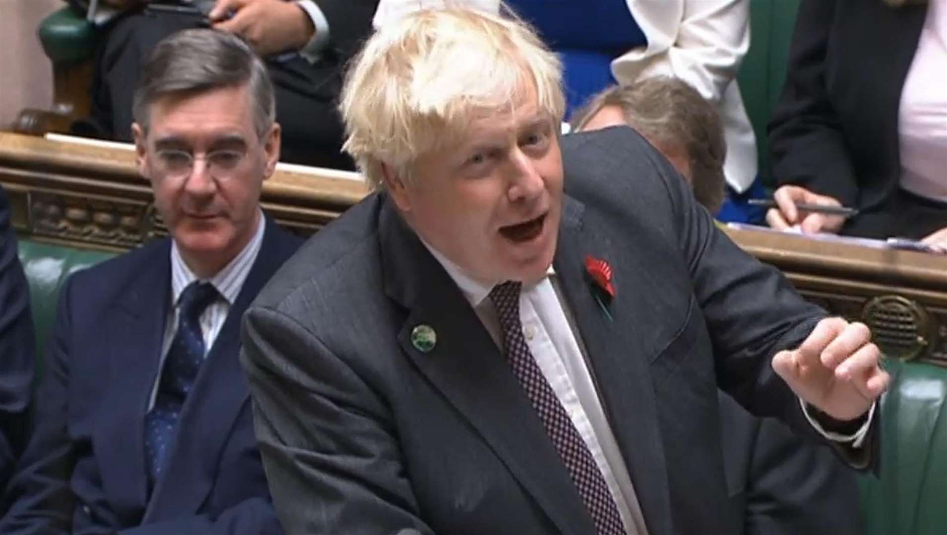 Boris Johnson speaking during Prime Minister’s Questions (House of Commons/PA)