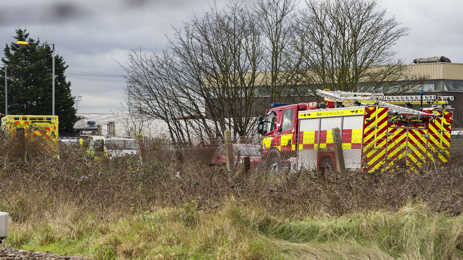 Emergency crews at the scene of the accident in Brielle Way