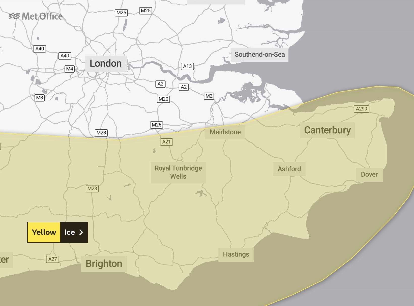 Treacherous conditions are wreaking havoc in the county. Picture: Met Office