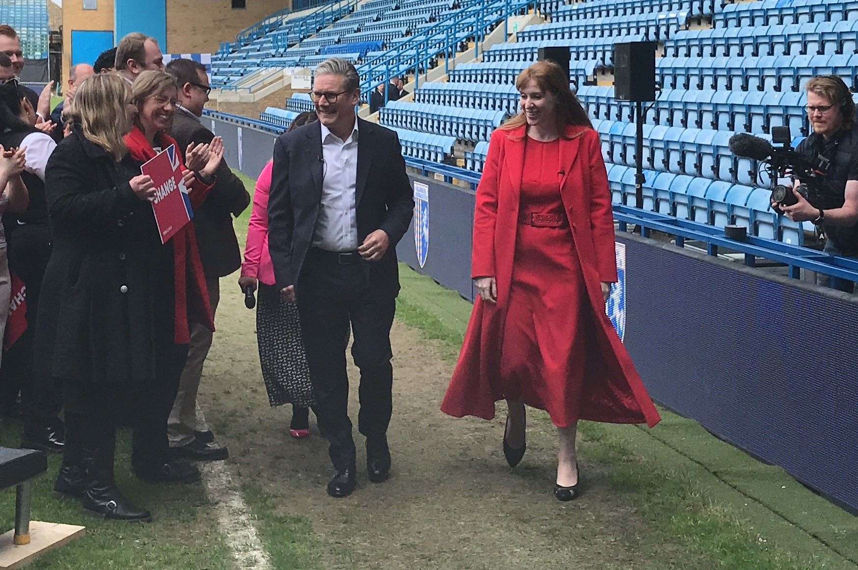 Sir Keir Starmer and Angela Rayner on a visit earlier this year to Gillingham