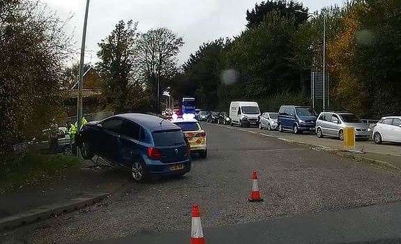 Car crashed into railings at Key Street, Sittingbourne