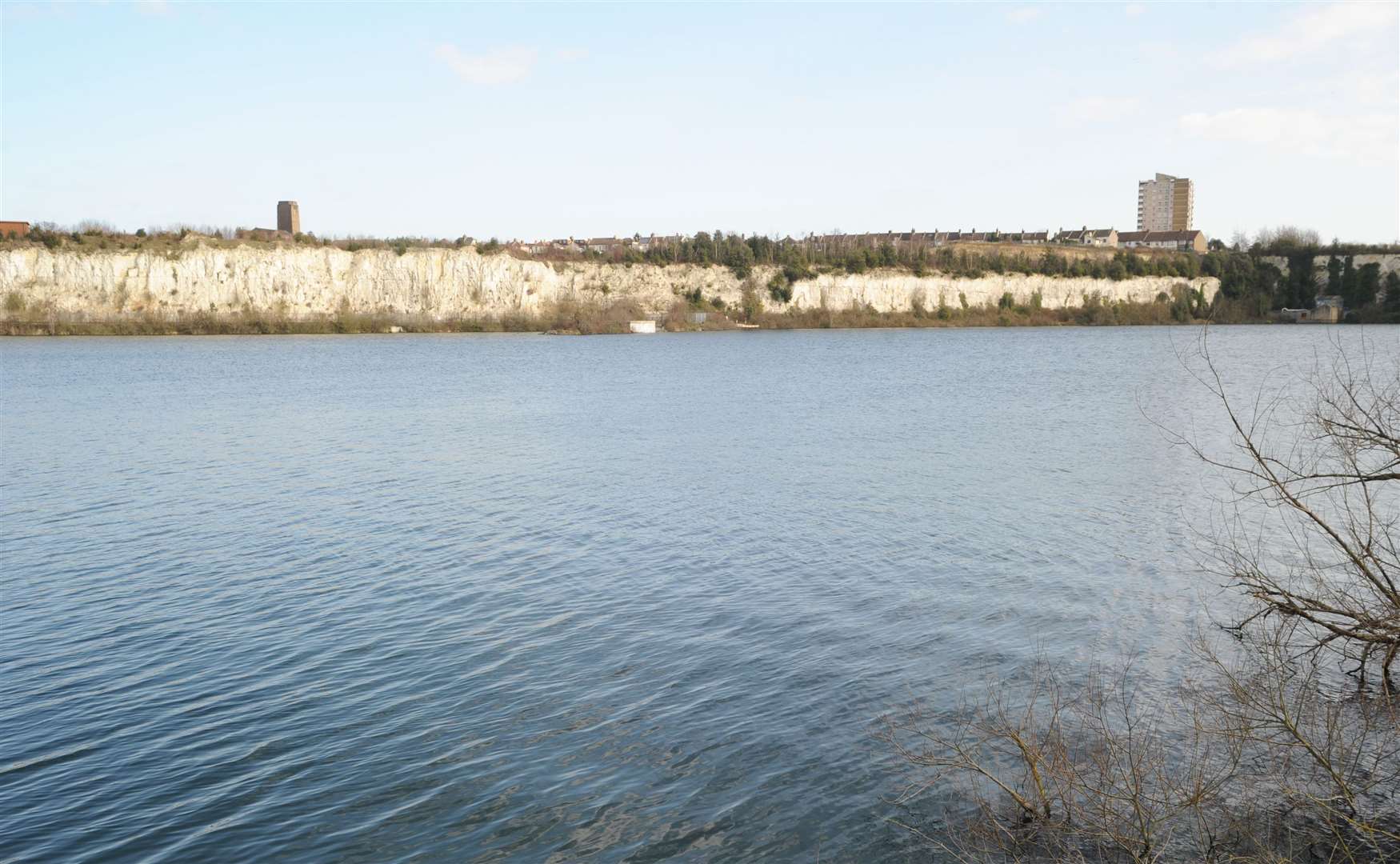 Fishing at Blue Lake in Thames Way has temporarily ceased. Picture: Simon Hildrew