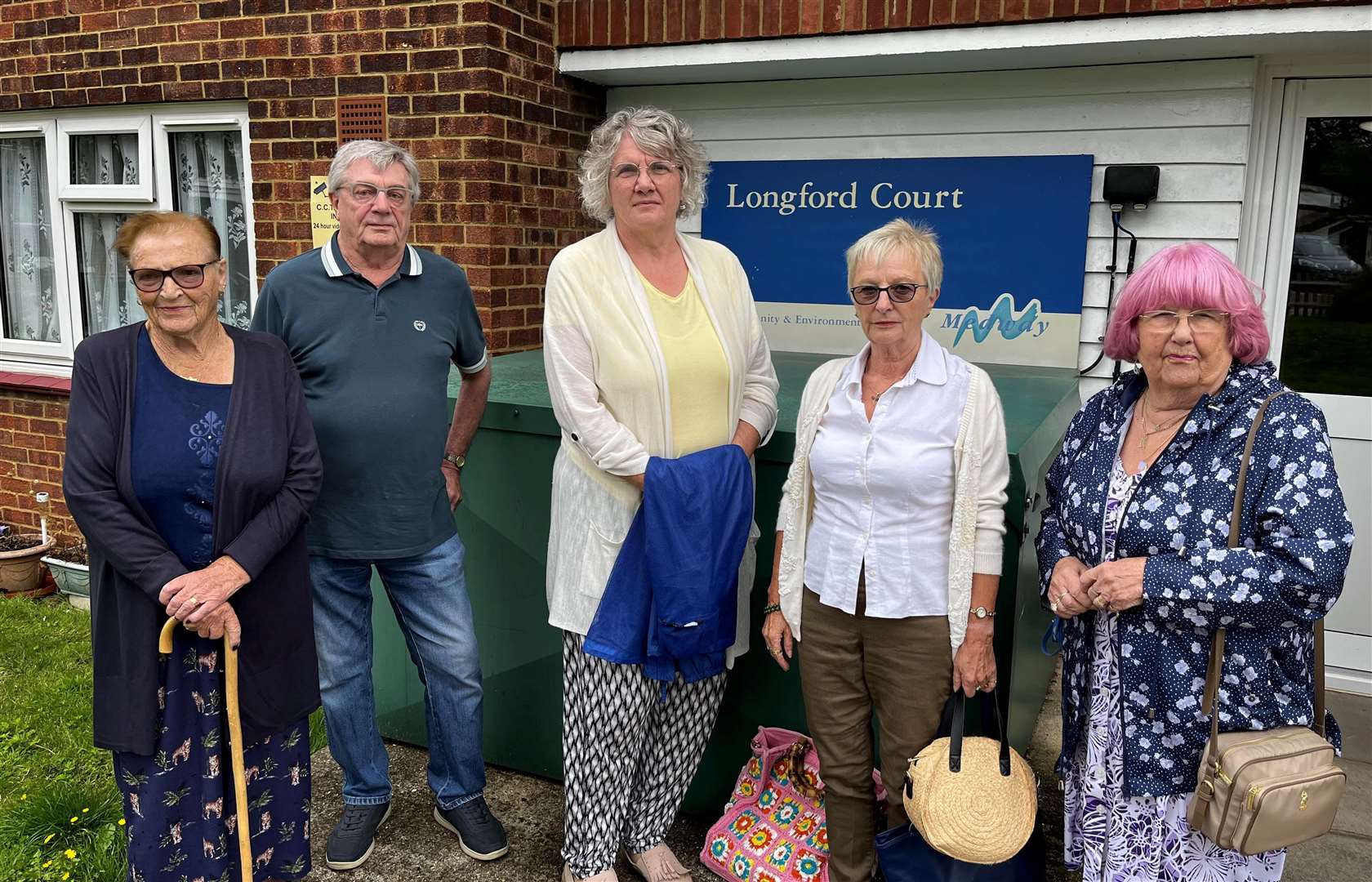 Residents of Longford Court in High Street Rainham have had enough. From L to R: Bridget Brassill, Mick Scott, Carol Pires, Jill Rees and Mimi Everett