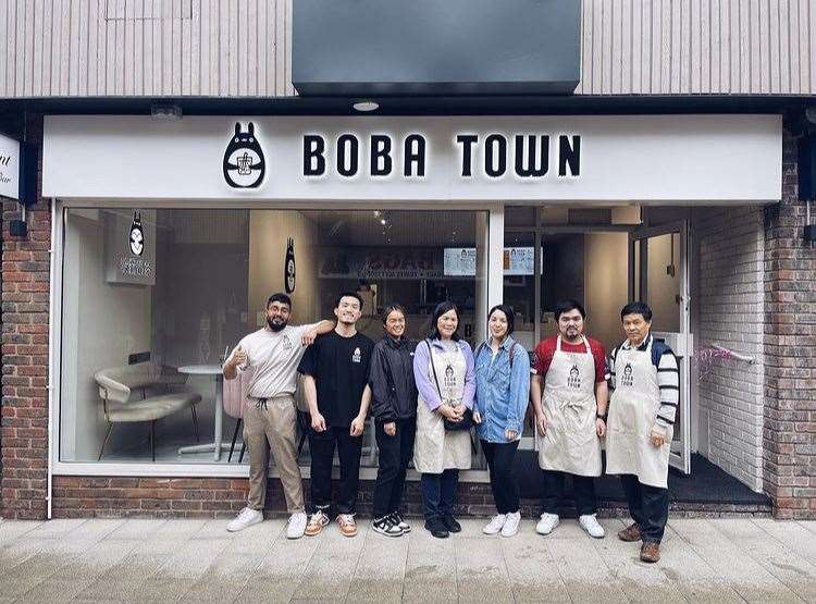 Staff outside Boba Town after a successful opening. Picture: Boba Town/ Instagram