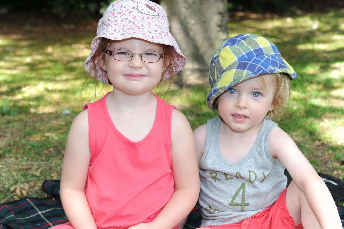 Little Molly and Nelson Cooper enjoy the shade at Central Park in Dartford