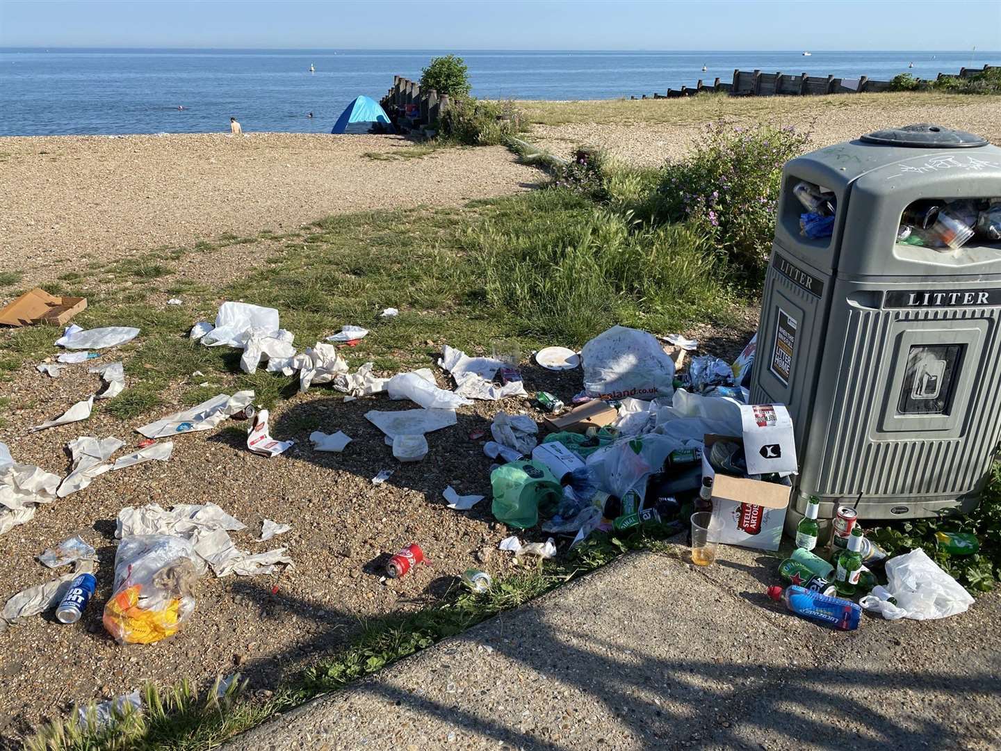 Rubbish at Whitstable beach. Picture: Twitter / @candy43759291