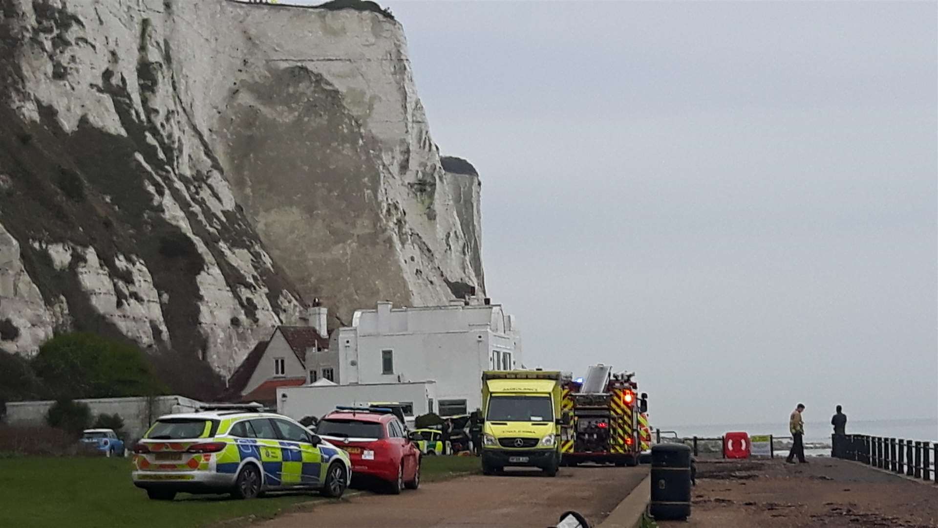 Police, the ambulance service and others at the scene