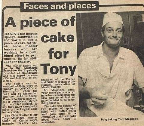 An old newspaper cutting featuring Tony Mogridge. Picture: Gary Mogridge