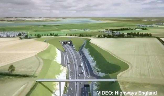 An artist's impress of what the Lower Thames Crossing will look like.
