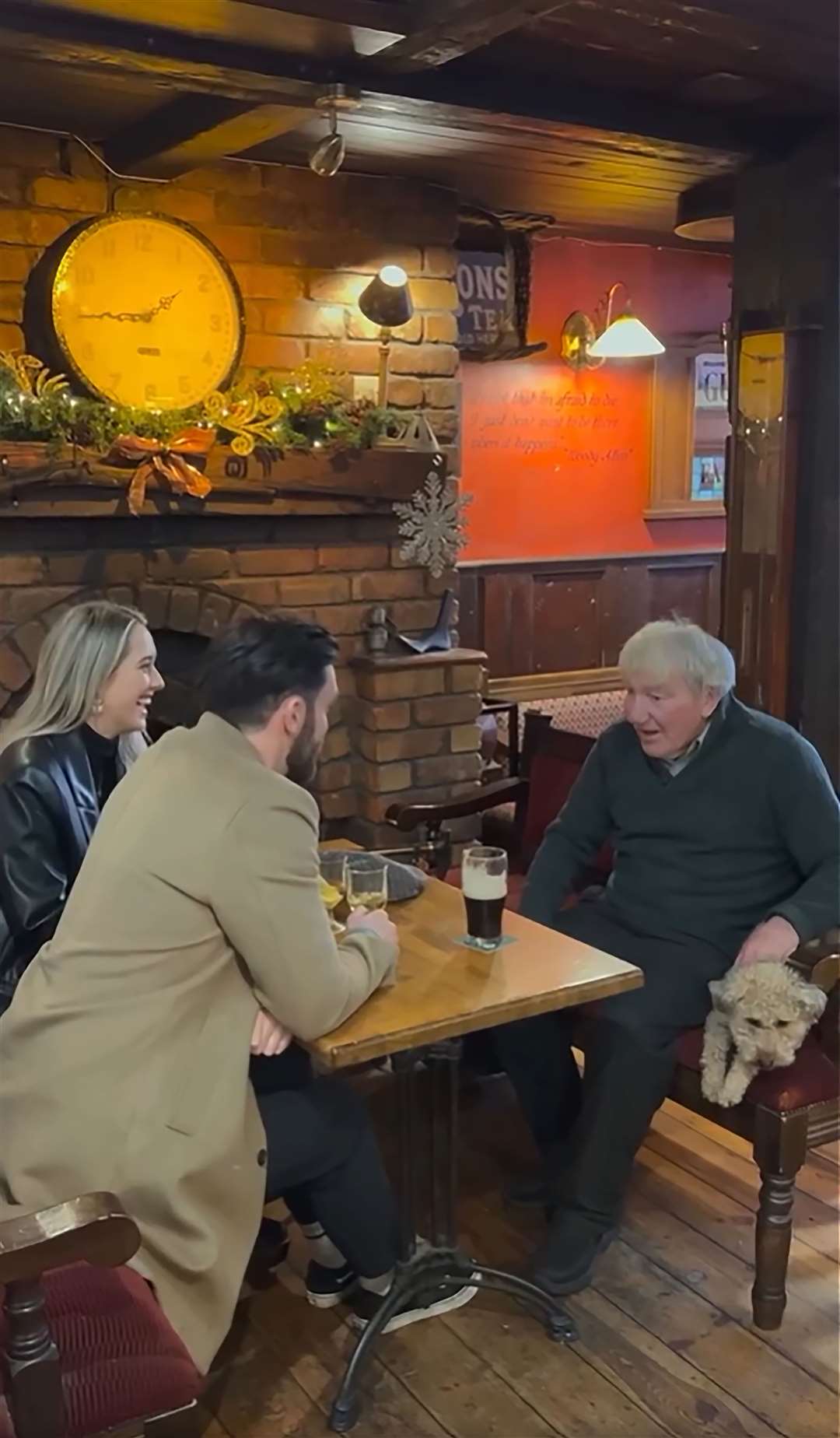 Charlie’s Bar in Enniskillen in their festive advert (Charlie’s Bar/PA) 