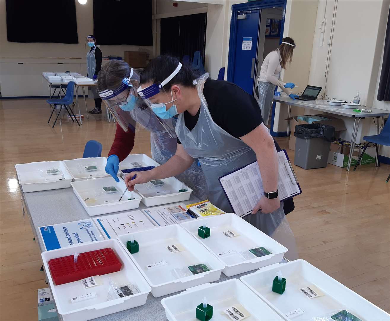 Senior science technician Hayley Crabb (right) has been leading the testing operation. Pictured at the test site today