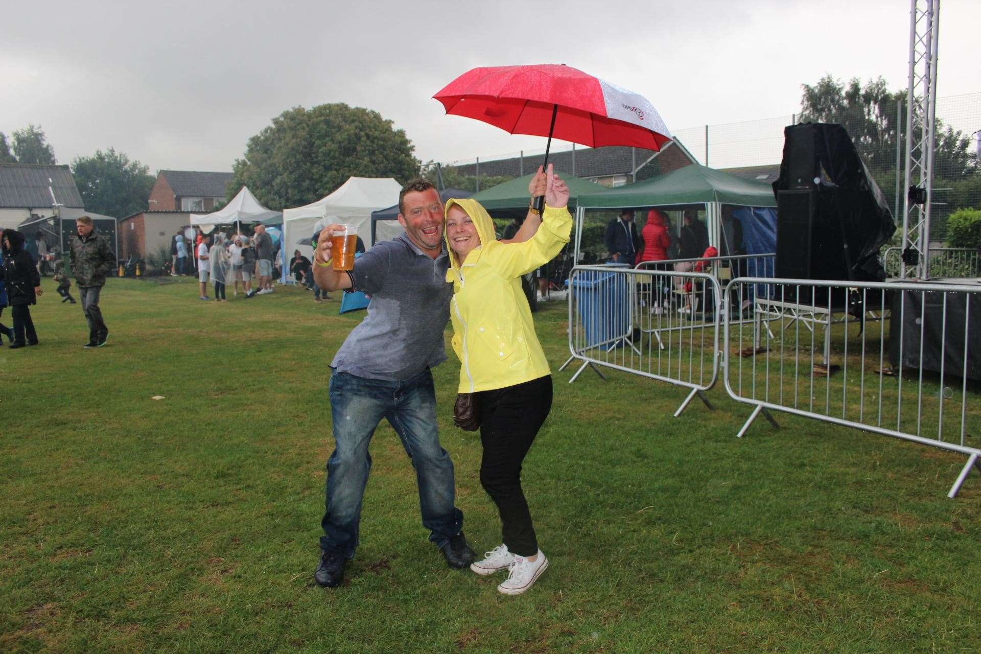 Umbrelllas: Determined dancers at Woodfest, Sittingbourne, on Saturday. Picture: John Nurden (14413513)