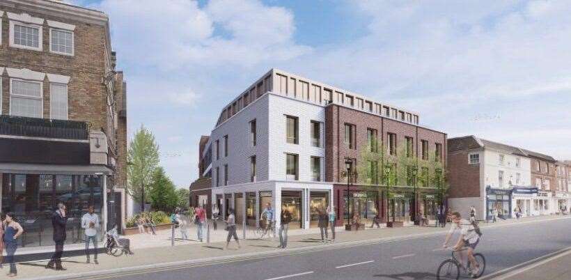 An artist’s impression of the redevelopment of the former Tesco in Sevenoaks High Street. Picture: Purelake New Homes